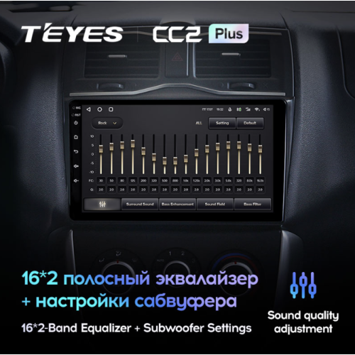 Штатная магнитола Teyes CC2 Plus 6/128 ГБ для LADA Granta Cross 2018-2025 на Android 10.0