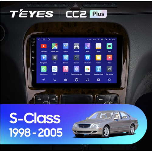 Штатная магнитола Teyes CC2 Plus 6/128 ГБ для Mercedes Benz S-class (W220) 1998-2005 на Android 10.0