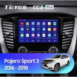 Штатная магнитола Teyes CC2 Plus 6/128 ГБ для Mitsubishi Pajero Sport III 2015-2021 на Android 10.0