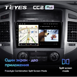 Штатная магнитола Teyes CC2 Plus 6/128 ГБ для Mitsubishi Pajero IV 2006-2019 на Android 10.0