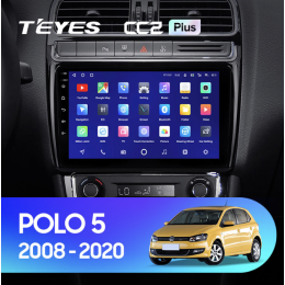 Штатная магнитола Teyes CC2 Plus 6/128 ГБ для Volkswagen Polo 5 2009-2019 на Android 10.0