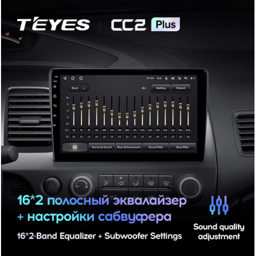 Штатная магнитола Teyes CC2 Plus 6/128 ГБ для Honda Civic 8 (VIII) 2006-2012 на Android 10.0