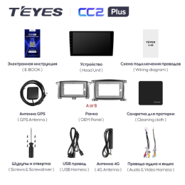 Штатная магнитола Teyes CC2 Plus 6/128 ГБ для Toyota Land Cruiser 100 2002-2007 на Android 10.0