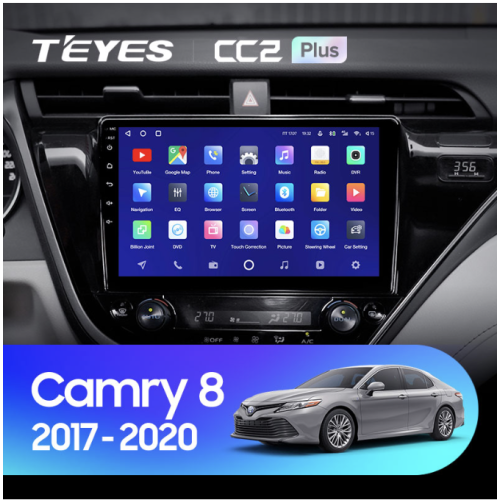 Штатная магнитола Teyes CC2 Plus 6/128 ГБ для Toyota Camry V70 2018-2021 на Android 10.0