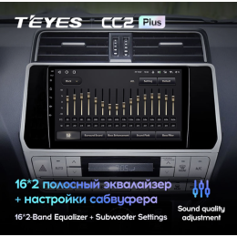 Штатная магнитола Teyes CC2 Plus 6/128 ГБ для Toyota Land Cruiser Prado 150 2017-2020 на Android 10.0