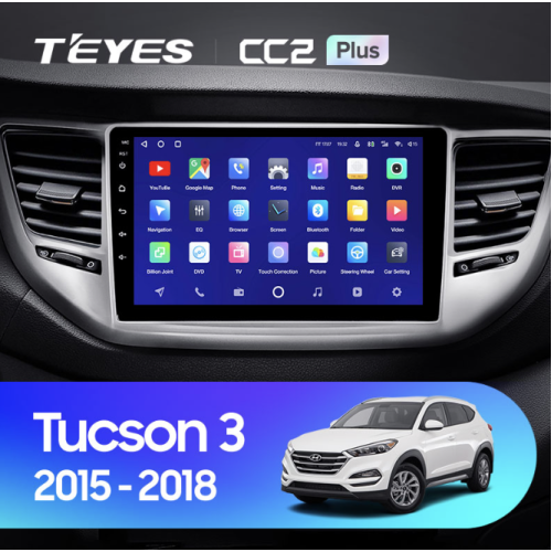 Штатная магнитола Teyes CC2 Plus 6/128 ГБ для Hyundai Tucson III 2015-2018 на Android 10.0