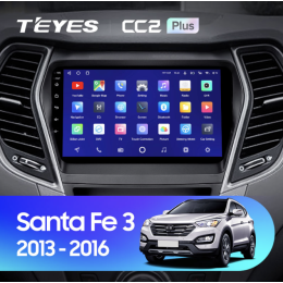 Штатная магнитола Teyes CC2 Plus 3/32 ГБ для Hyundai Santa Fe III 2012-2019 на Android 10.0