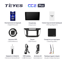 Штатная магнитола Teyes CC2 Plus 6/128 ГБ для Hyundai Creta 2016-2021 на Android 10.0