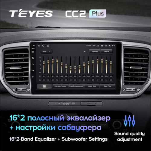 Штатная магнитола Teyes CC2 Plus 6/128 ГБ для KIA Sportage IV 2018-2022 на Android 10.0