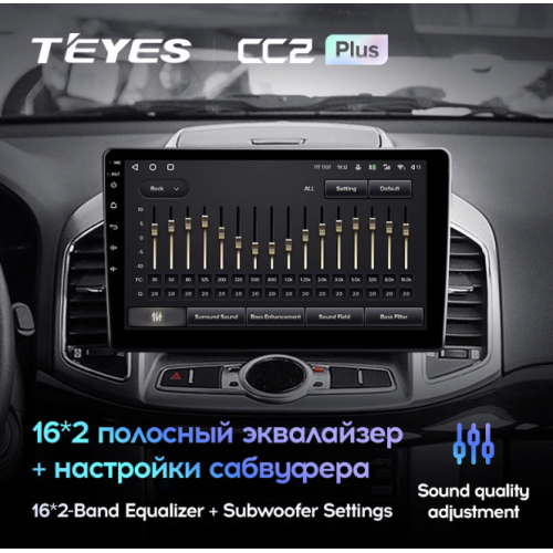 Штатная магнитола Teyes CC2 Plus 6/128 ГБ для Chevrolet Captiva 2011-2015 на Android 10.0