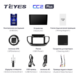 Штатная магнитола Teyes CC2 Plus 6/128 ГБ для Hyundai Solaris 2020+ на Android 10.0