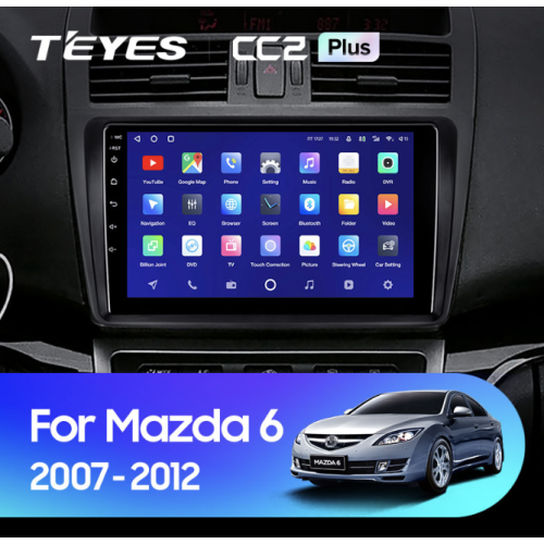 Штатная магнитола Teyes CC2 Plus 6/128 ГБ для Mazda 6 2002-2007 на Android 10.0