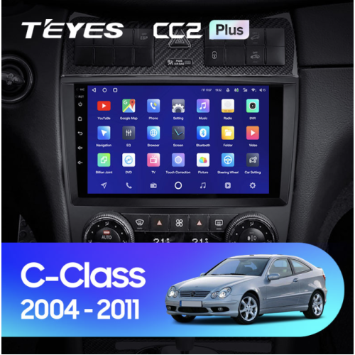 Штатная магнитола Teyes CC2 Plus 6/128 ГБ для Mercedes Benz C-class (W203) 2004-2008 на Android 10.0