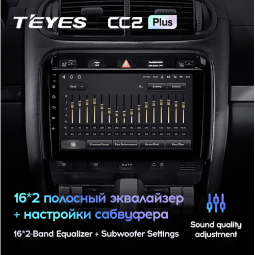 Штатная магнитола Teyes CC2 Plus 6/128 ГБ для Porsche Cayenne I (955) 2002-2006 на Android 10.0