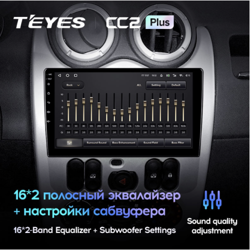 Штатная магнитола Teyes CC2 Plus 6/128 ГБ для Renault Logan, Sandero 2009-2013 на Android 10.0