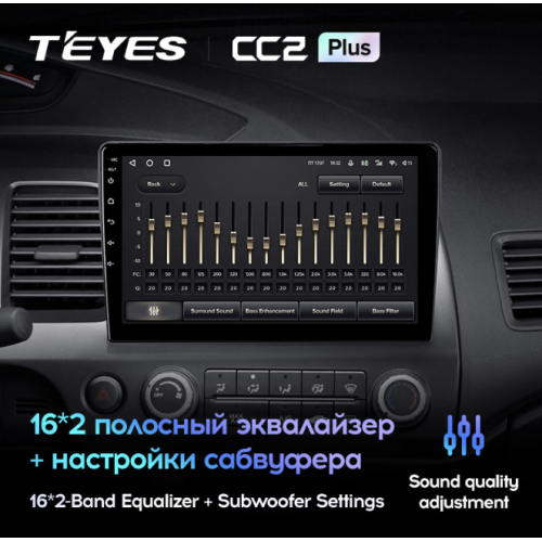 Штатная магнитола Teyes CC2 Plus 4/64 ГБ для Honda Civic 8 (VIII) 2006-2012 на Android 10.0