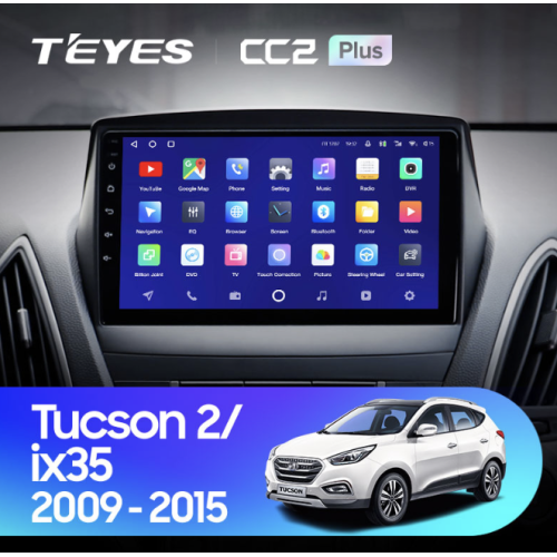Штатная магнитола Teyes CC2 Plus 4/64 ГБ для Hyundai ix35, Tucson II 2010-2015 на Android 10.0