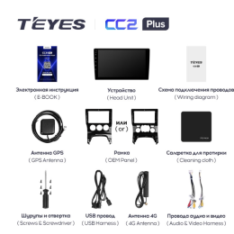 Штатная магнитола Teyes CC2 Plus 4/64 ГБ для Peugeot 3008 I, 5008 I 2009-2016 кондиционер на Android 10.0