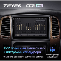 Штатная магнитола Teyes CC2 Plus 6/128 ГБ для Toyota Land Cruiser 100 2002-2007 на Android 10.0