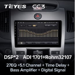 Штатная магнитола Teyes CC3 6/128 ГБ для Kia Cerato II 2009-2013 для авто с климатом на Android 10.0