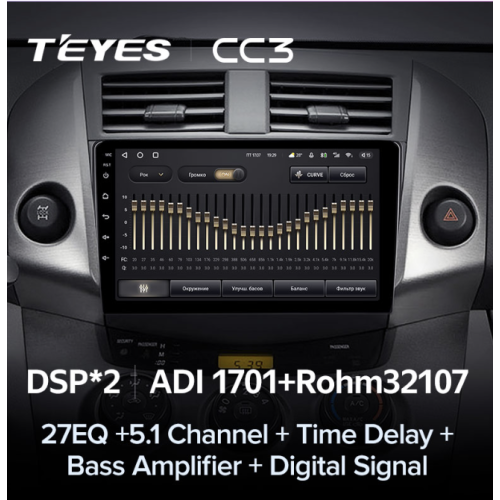 Автомагнитола Teyes CC3 6/128 ГБ для Toyota RAV4 (XA30) 2006-2013 на Android 10.0