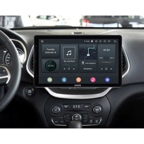 Штатная магнитола CarMedia OL-1253-RLX TESLA (вертикально-поворотный экран) для Jeep Cherokee IV (WK2) 2013-2017 на Android 10.0