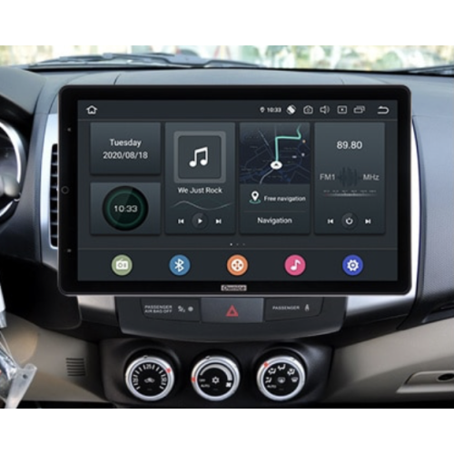 Штатная магнитола CarMedia OL-9636-RLX TESLA (вертикально-поворотный экран) для Mitsubishi Outlander II (XL) 2006-2012 на Android 10.0