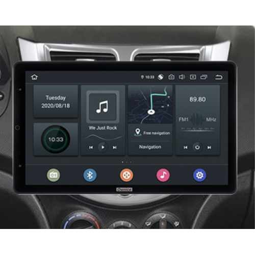 Штатная магнитола CarMedia OL-9707-RLX TESLA (вертикально-поворотный экран) для Hyundai Solaris I 2011-2017 на Android 10.0