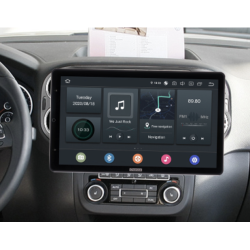 Штатная магнитола CarMedia OL-9908-2-RL TESLA (вертикально-поворотный экран) для Volkswagen Tiguan 2007-2016 на Android 10.0