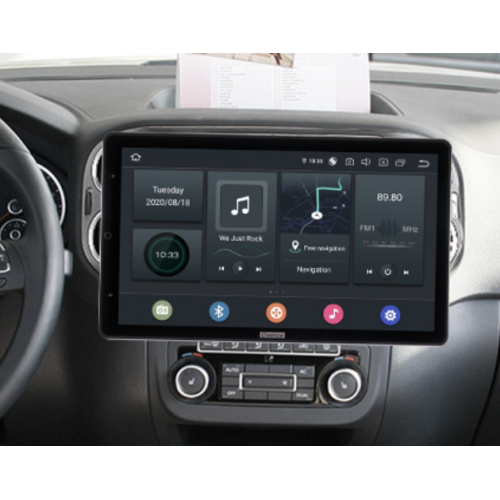 Штатная магнитола CarMedia OL-9908-2-RLX TESLA (вертикально-поворотный экран) для Volkswagen Tiguan 2007-2016 на Android 10.0