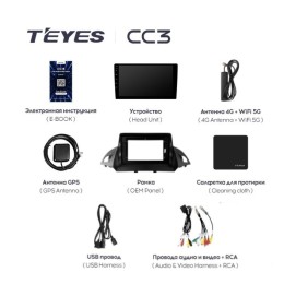 Штатная магнитола Teyes CC3 4/64 ГБ для Ford Kuga II 2013-2019 на Android 10.0