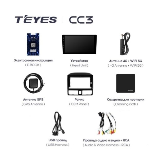 Штатная магнитола Teyes CC3 3/32 GB для Honda CR-V 2004-2006 на Android 10.0