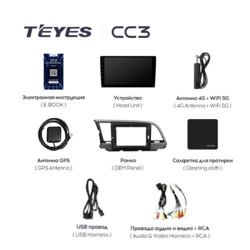 Штатная магнитола Teyes CC3 6/128 ГБ для Hyundai Elantra VI (AD) 2016-2019 на Android 10.0