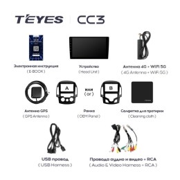 Штатная магнитола Teyes CC3 4/64 ГБ для Hyundai i30 2008-2011 кондиционер на Android 10.0