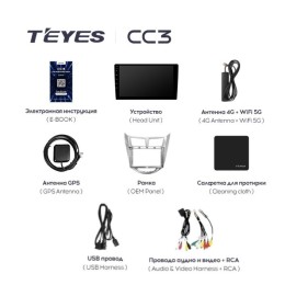 Штатная магнитола Teyes CC3 3/32 GB для Hyundai Solaris I 2011-2017 на Android 10.0