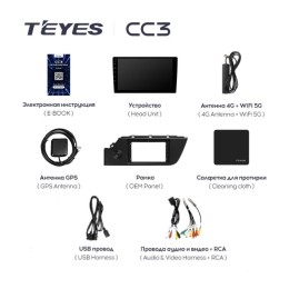Штатная магнитола Teyes CC3 4/64 ГБ для KIA Rio IV 2020-2023 на Android 10.0