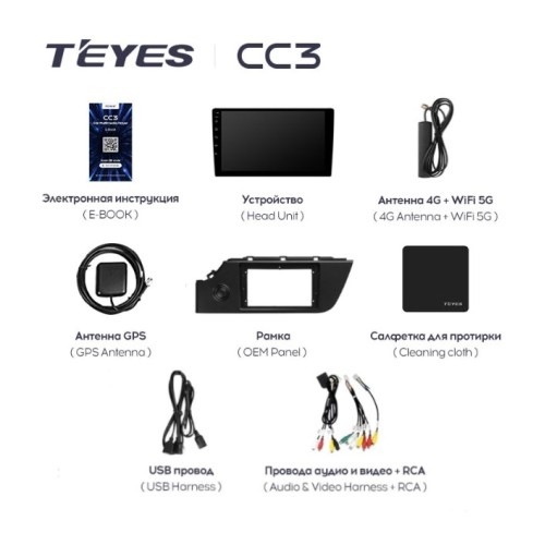 Штатная магнитола Teyes CC3 6/128 ГБ для KIA Rio IV 2020-2023 на Android 10.0
