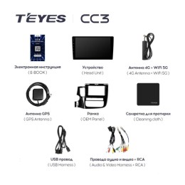 Штатная магнитола Teyes CC3 3/32 GB для Mitsubishi Outlander III 2013-2020 на Android 10.0