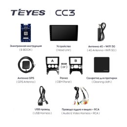 Штатная магнитола Teyes CC3 6/128 ГБ для Peugeot 3008 I, 5008 I 2009-2016 кондиционер на Android 10.0