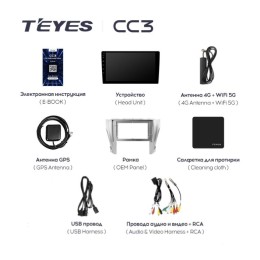 Штатная магнитола Teyes CC3 3/32 GB для Toyota Camry V50 2011-2014 на Android 10.0