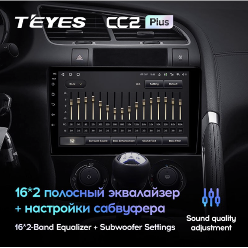 Автомагнитола Teyes CC2 Plus 4/64 ГБ для Peugeot 3008 I, 5008 I 2009-2016 климат на Android 10.0