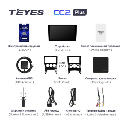 Автомагнитола Teyes CC2 Plus 4/64 ГБ для Peugeot 3008 I, 5008 I 2009-2016 климат на Android 10.0