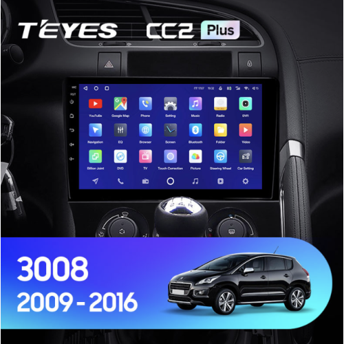 Автомагнитола Teyes CC2 Plus 3/32 ГБ для Peugeot 3008 I, 5008 I 2009-2016 климат на Android 10.0