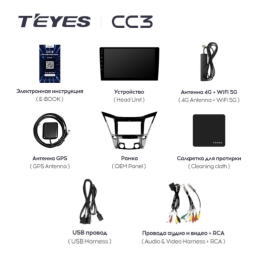 Штатная магнитола Teyes CC3 3/32 GB для Hyundai Sonata VI (YF) 2009-2014 на Android 10.0
