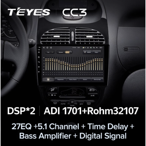 Штатная магнитола Teyes CC3 3/32 ГБ для Peugeot 206 1998-2012 на Android 10.0