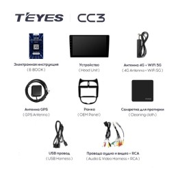 Штатная магнитола Teyes CC3 3/32 ГБ для Peugeot 206 1998-2012 на Android 10.0