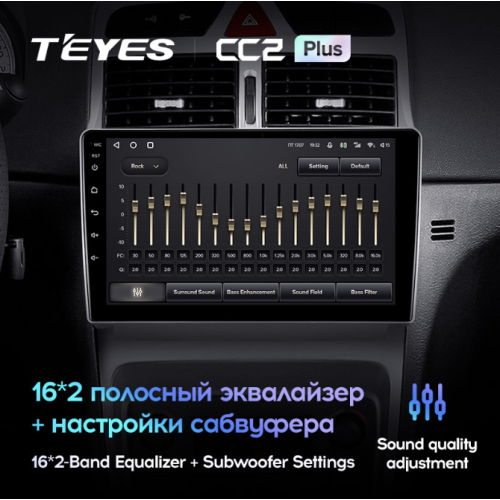 Штатная магнитола Teyes CC2 Plus 6/128 ГБ для Peugeot 307 I 2001-2008 на Android 10.0