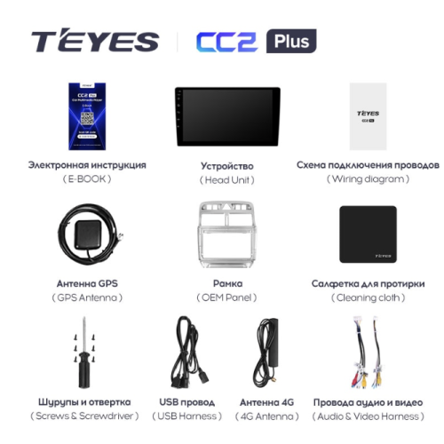 Штатная магнитола Teyes CC2 Plus 4/64 ГБ для Peugeot 307 I 2001-2008 на Android 10.0