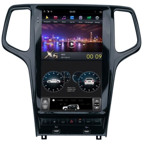 Магнитола Тесла CarMedia ZF-1827B-DSP Tesla-Style для JEEP GRAND CHEROKEE 2010-2013 (Черная) на Android 9.0