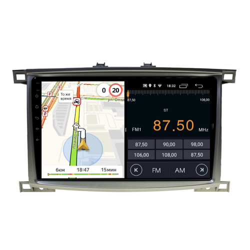 Штатная магнитола Parafar для Toyota LC100 (2002-2007) на Android 11.0 (PF450FHD-Low)